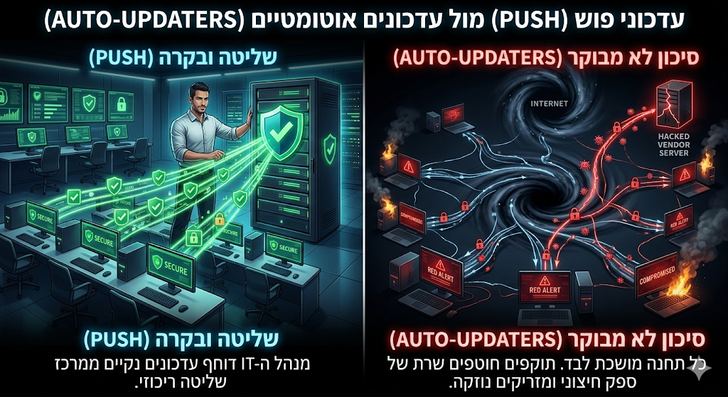 למה אני מעדיף לדחוף עדכונים ב-Push ולא לתת לאף מערכת לעדכן את עצמה באופן יזום